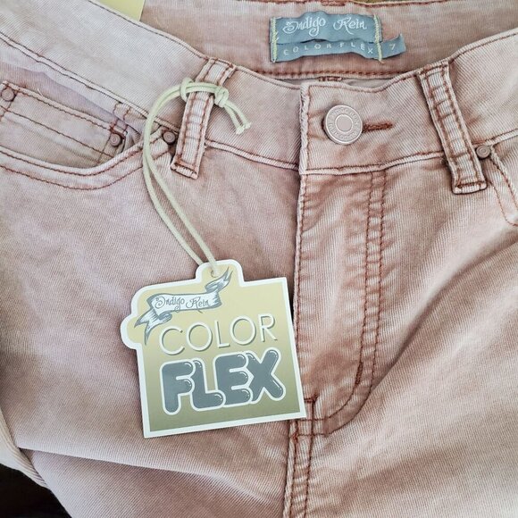 Indigo Rein Womens Color Flex Midrise Skinny Jeans Size 7 Pink Denim Blend - Picture 8 of 15